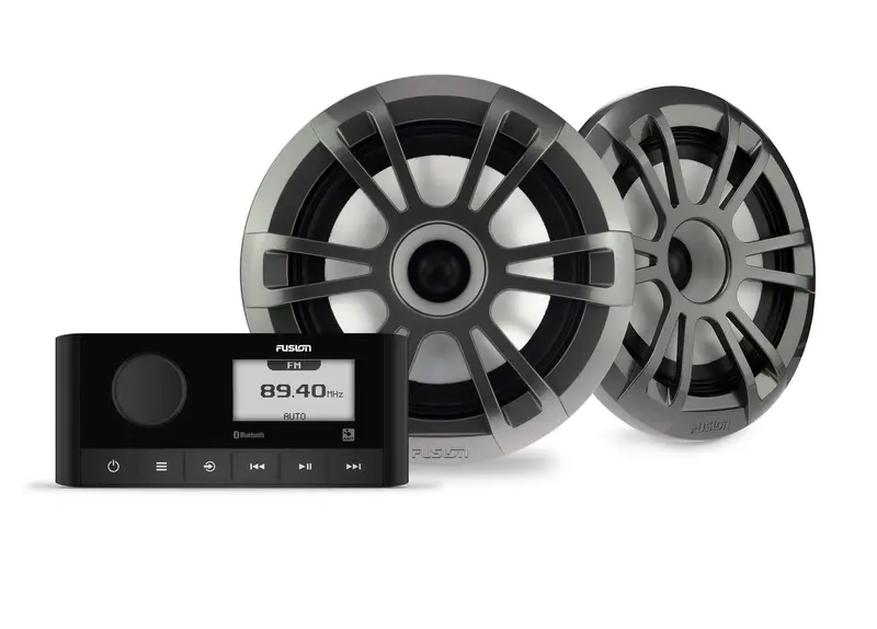 Fusion MS-RA60 + EL-F653SPG Lautsprecher – kompaktes Bordsound-Kit in Sport Grau