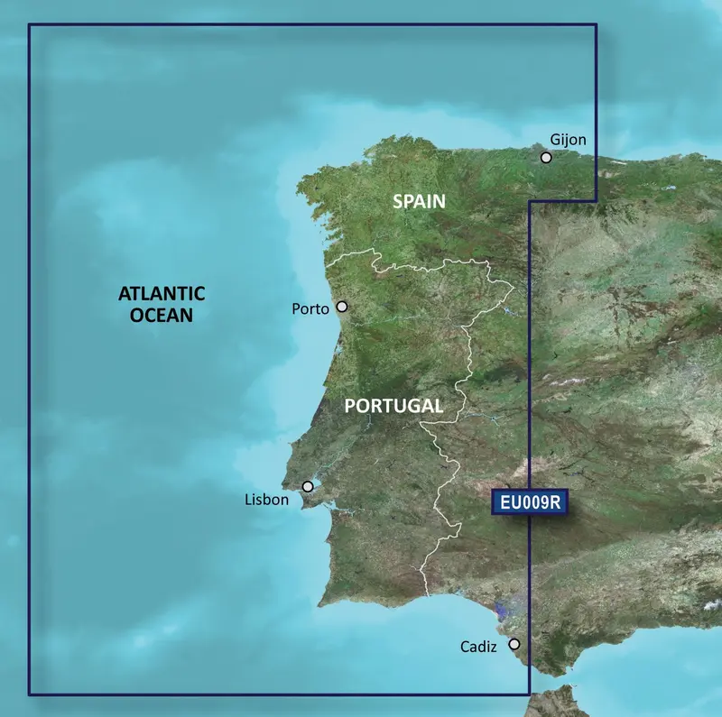 Garmin BlueChart EU009R – Elektronische Seekarte Portugal & Nordwestspanien