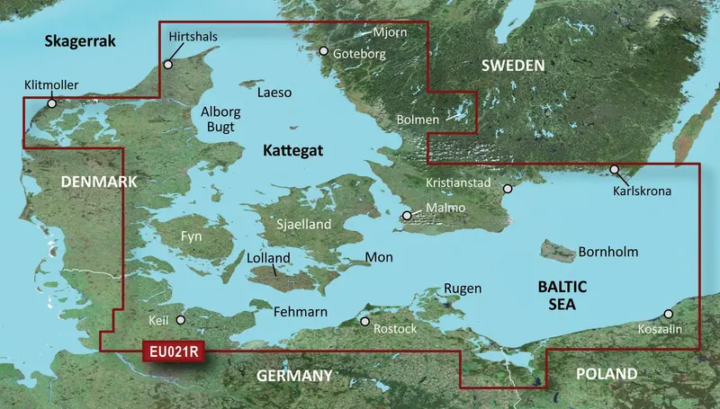 Garmin BlueChart EU021R Denmark East – Sweden Southeast – elektronische Seekarte