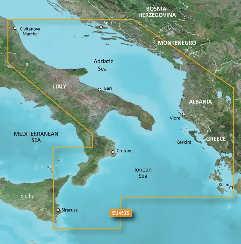 Garmin BlueChart g3 Vision VEU453S – Elektronische Seekarte Adria Südküste