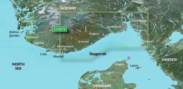 Garmin BlueChart g3 Vision VEU507S – Elektronische Seekarte Oslo–Mandal–Smögen
