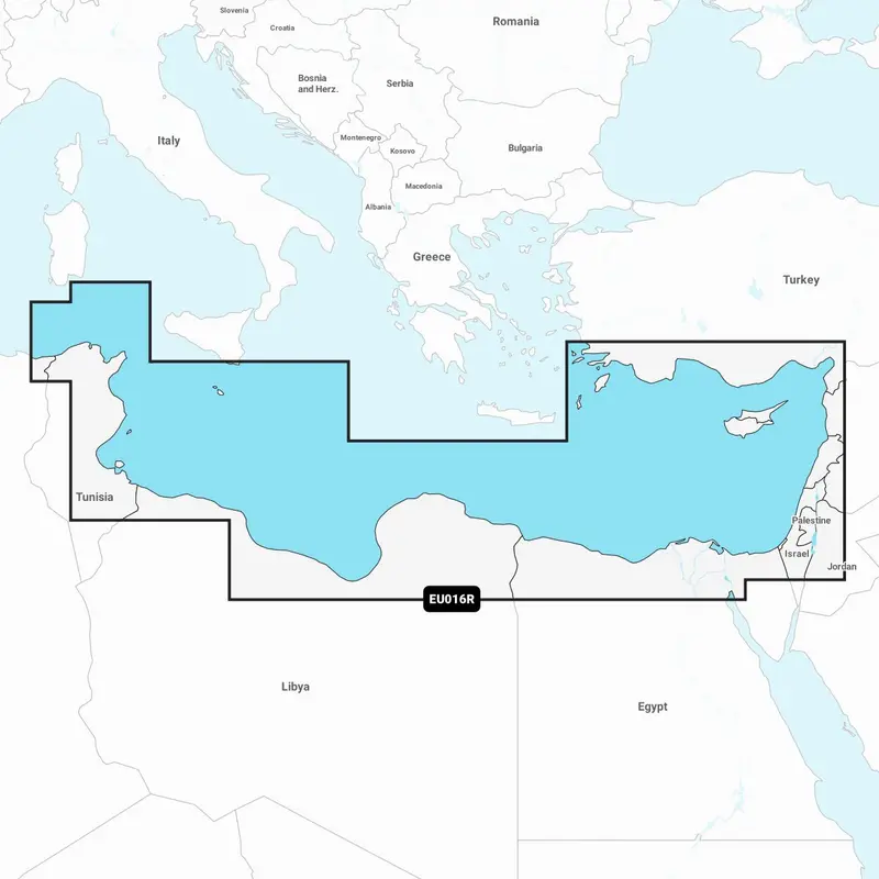 Garmin Navionics+ EU016R – Elektronische Seekarte Mittelmeer, Afrika N-Küste, Türkei Südküste, Zypern, Syrien, Libanon, Israel
