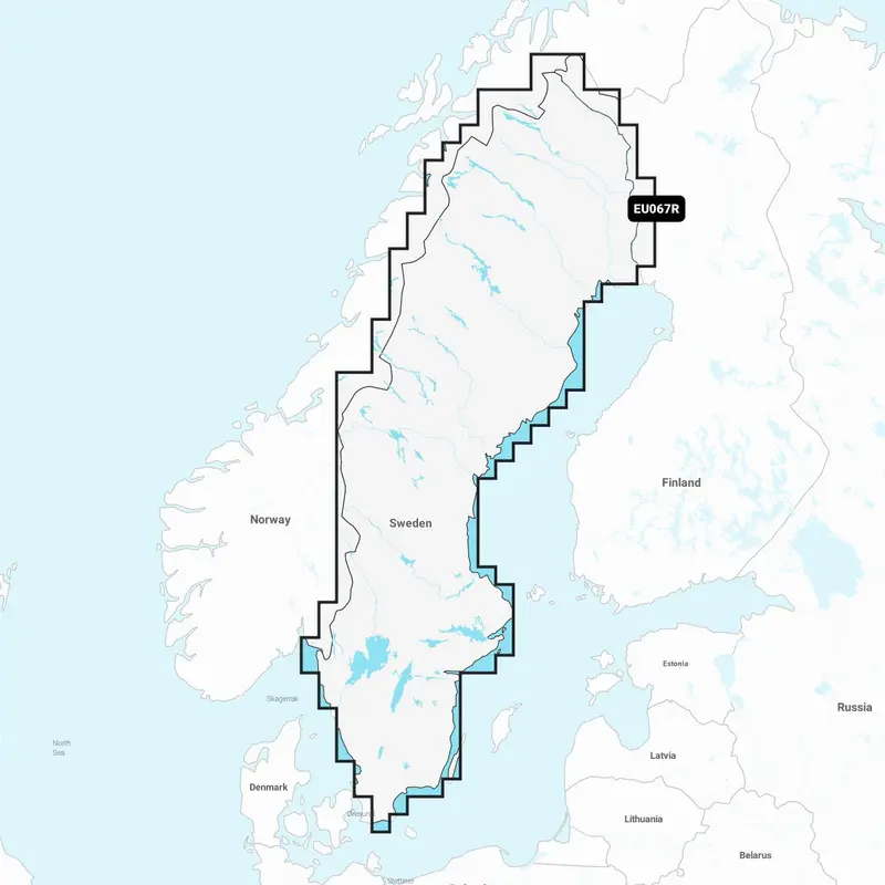 Garmin Navionics+ EU067R – Elektronische Seekarte Schweden Inlandsgewässer