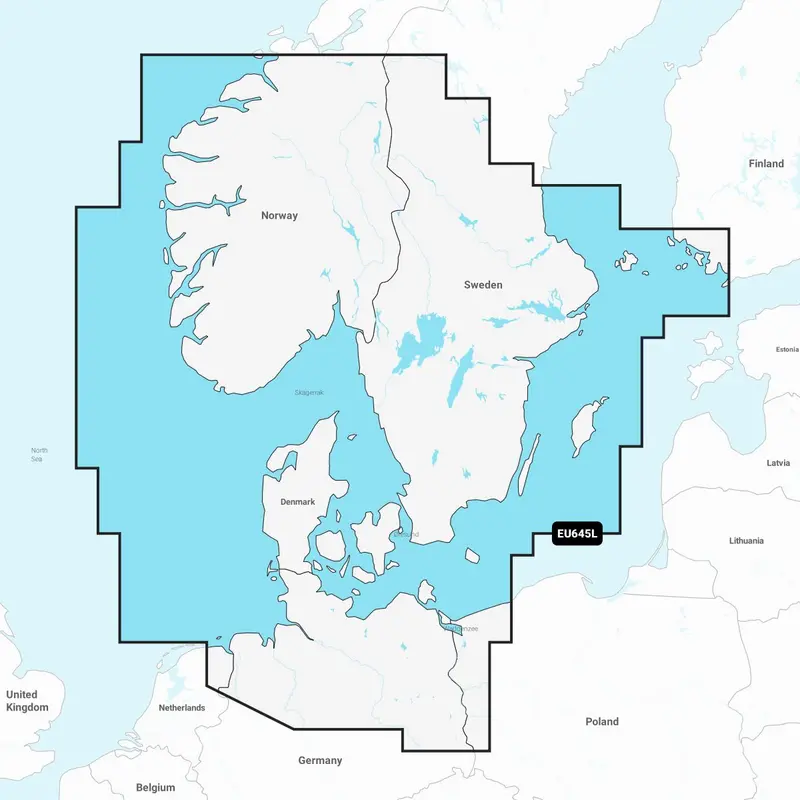 Garmin Navionics+ EU645L – Elektronische Seekarte Skagerrak und Kattegat