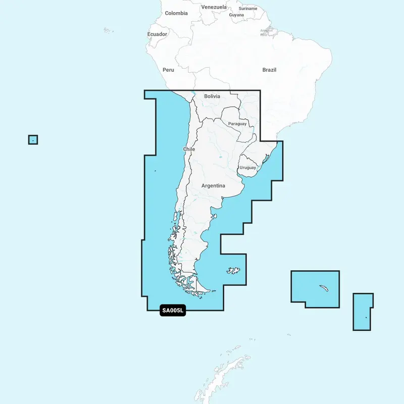 Garmin Navionics+ SA005L – Elektronische Seekarte Chile & Argentinien
