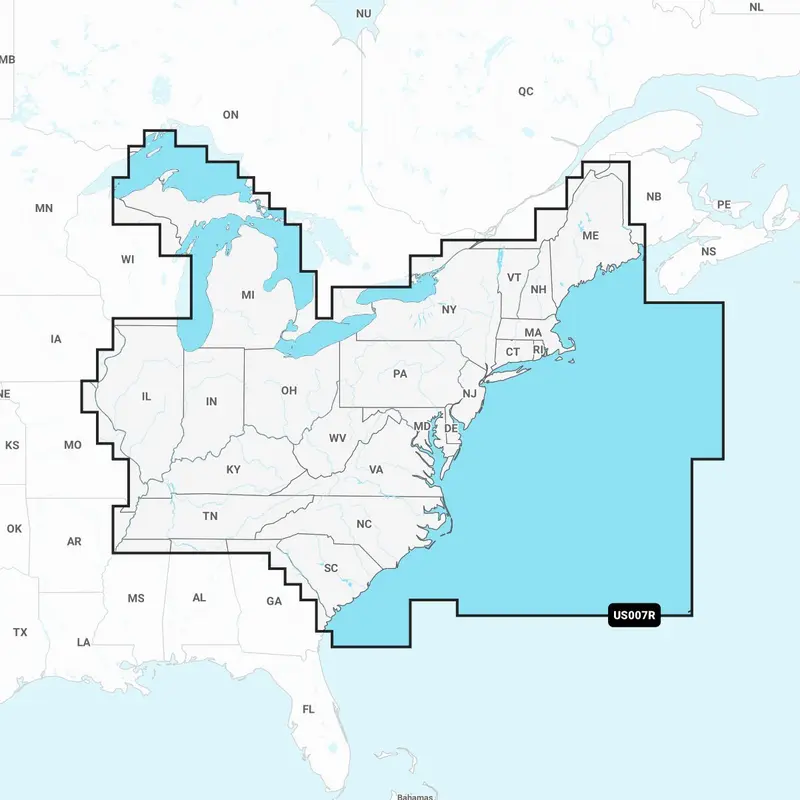 Garmin Navionics+ US007R – Elektronische Seekarte USA Ostküste