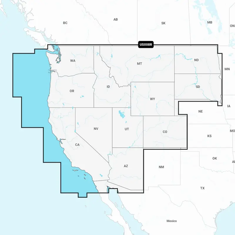 Garmin Navionics+ US008R – Elektronische Seekarte USA Westküste