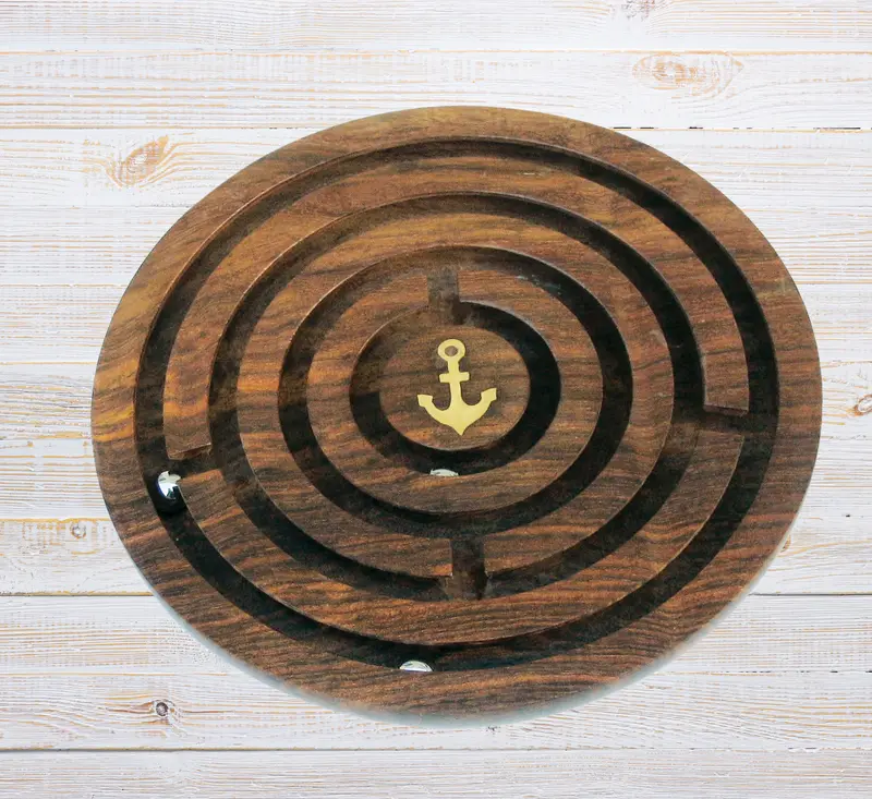 Geduldsspiel - Labyrinth-Spiel aus Holz 12,5 cm- Anker