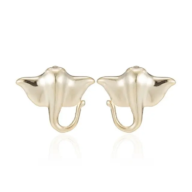 Golden Manta Ray Earrings