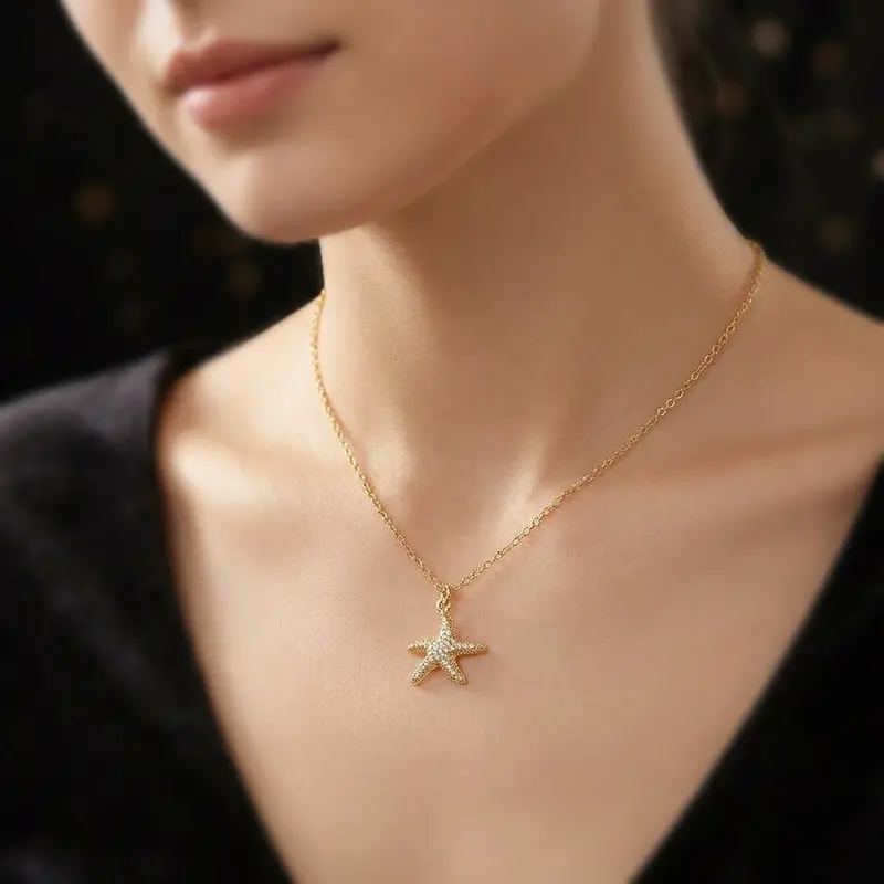 Golden Sea Star Necklace & Pendant