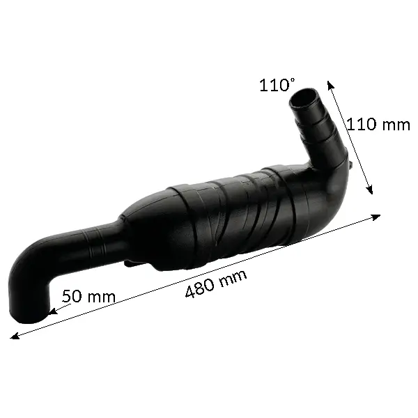Gotthardt Auspuff-Schwanenhals Kunststoff – 90°/110° Winkel, Universal-Anschluss