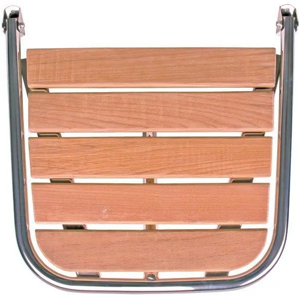 Gotthardt Badeplattform aus Edelstahl A4 mit Teakholz-Belag – 50 × 45 cm