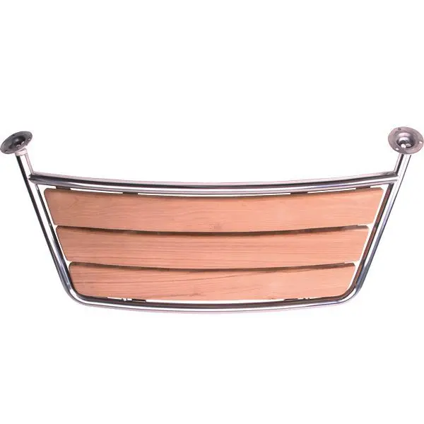 Gotthardt Badeplattform – Edelstahl A4 mit Teakholz, 84 × 38 cm
