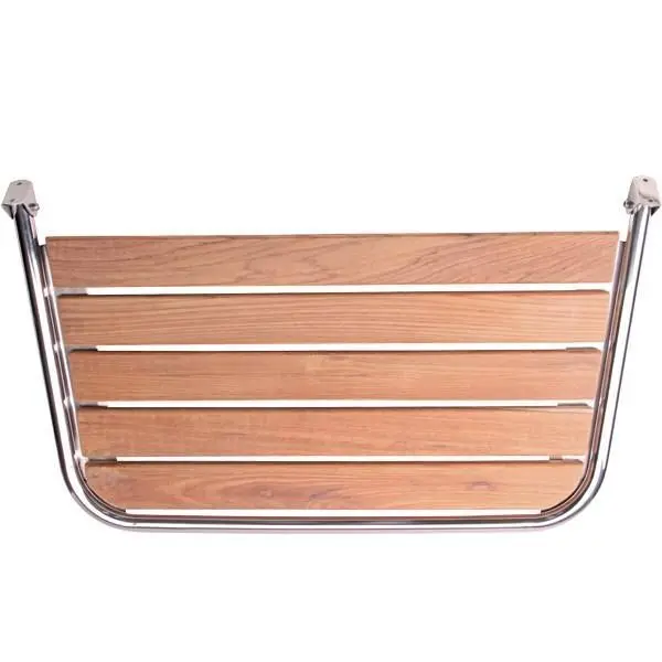 Gotthardt Badeplattform Edelstahl A4 mit Teakholz-Belag – 81 × 45 cm