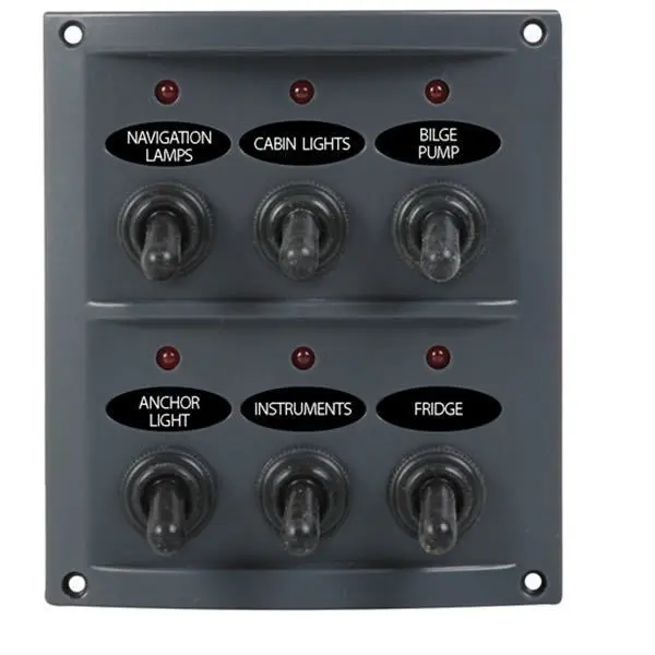 Gotthardt Elektropaneel Deluxe – 6 Schalter mit LED-Kontrollleuchten und Sicherungen
