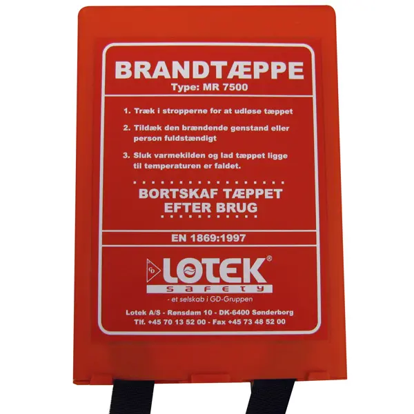 Gotthardt Feuerlöschdecke aus Glasfasergewebe – 120 × 180 cm in Wandtasche