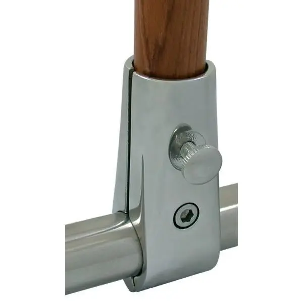 Gotthardt Flaggenstockhalter – Edelstahl, für 25 mm Reling und 25 mm Flaggenstock