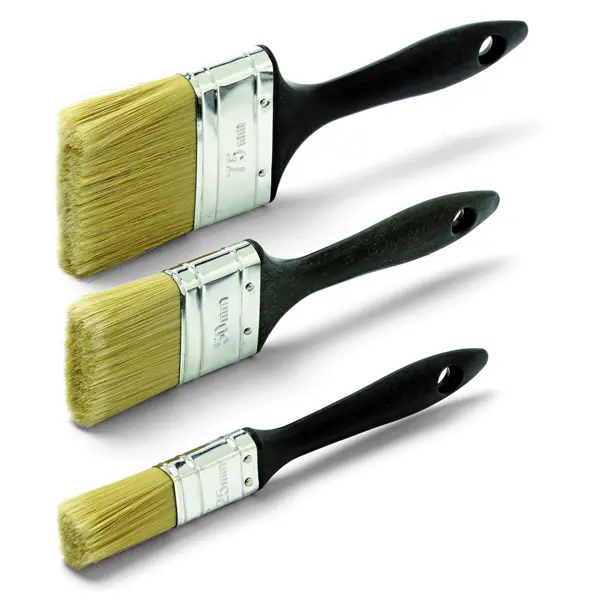 Gotthardt Pinselsatz Basic – Allround-Set mit Kunsthaar, 3er-Pack 25/50/75 mm
