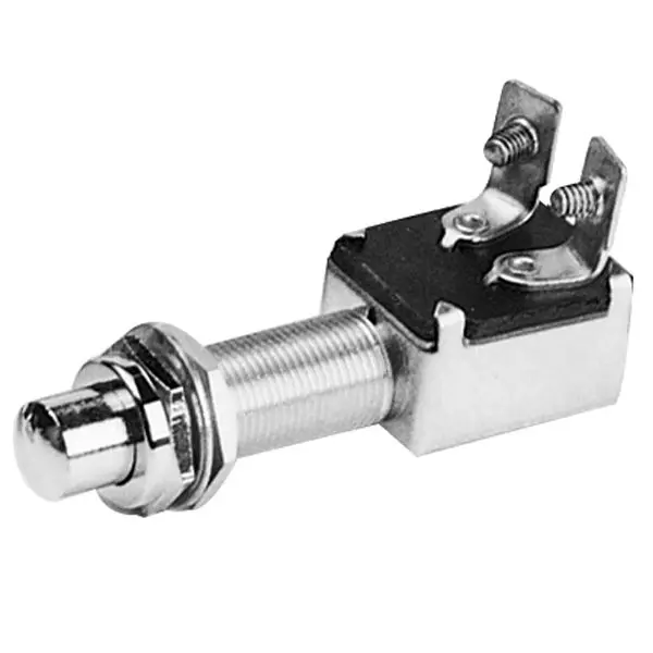 Gotthardt Start-/Signalhorntaster – verchromtes Messing, Einbau-Ø 12 mm