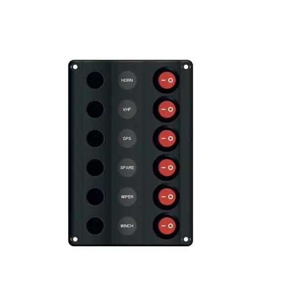 Gotthardt Wave Elektropaneel – 6 Schalter mit Automatiksicherungen (12 V)