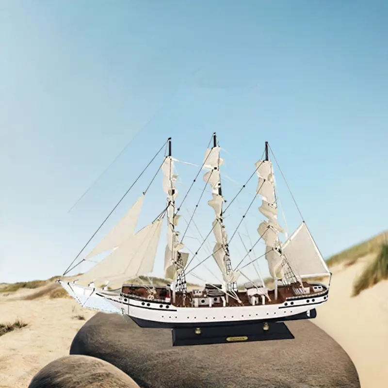 Großes Segelschiff, Schiffsmodell Schulschiff Dänemark Holz 80 cm