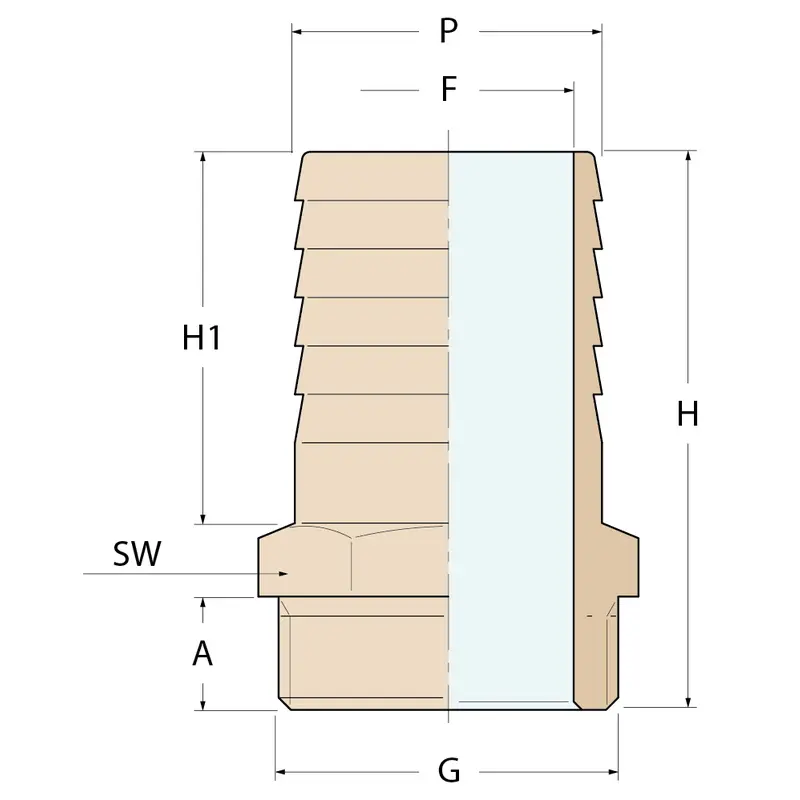 Guidi Schlauchverbinder M - G 2'' P 45