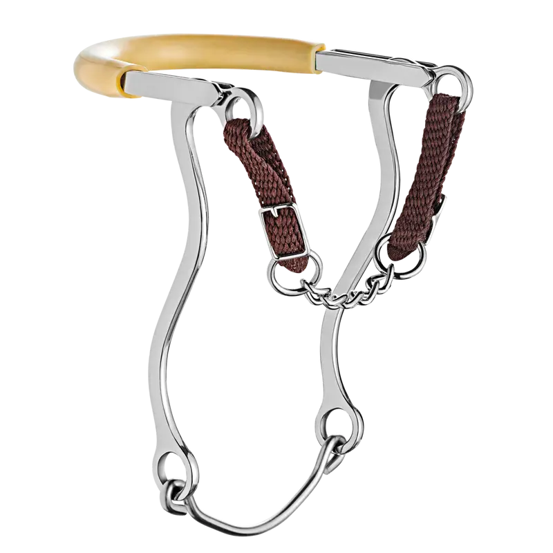 Hackamore mit Kinnkette und Edelstahlseiten - Edelstahl rostfrei