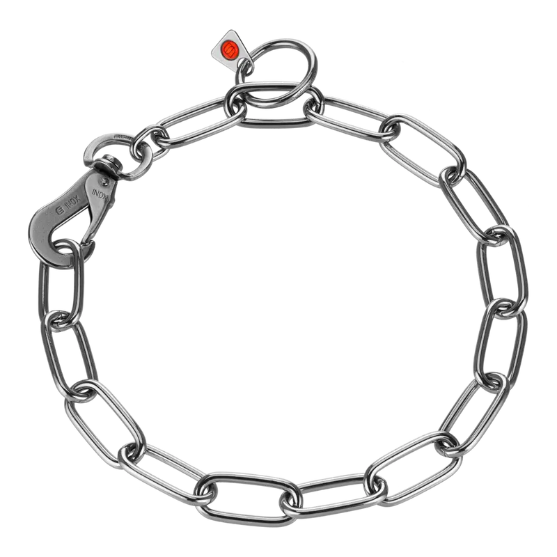 Halskette, langgliedrig, verstellbar - mit SPRENGER-Haken - Edelstahl Rostfrei, 4,0 mm