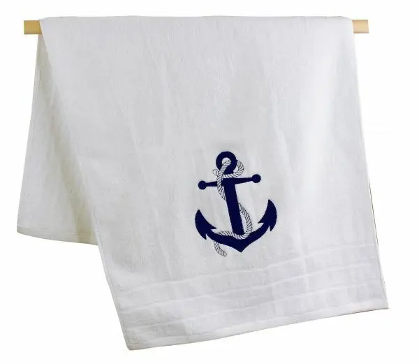 Handtuch - weiß- Baumwolle- Maritim