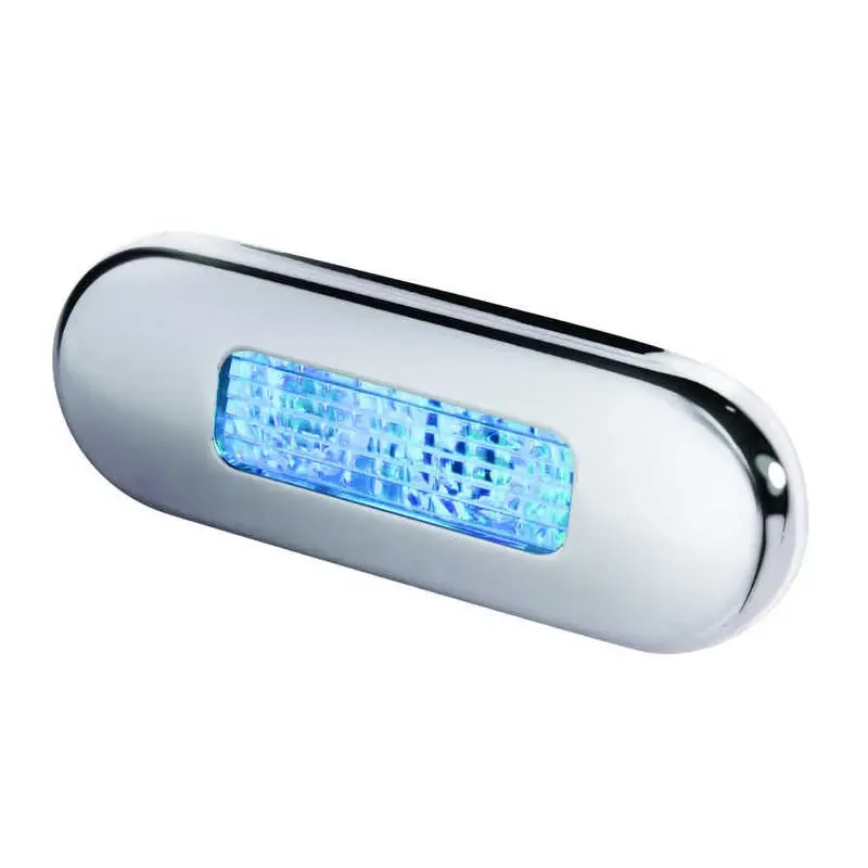 Hella LED Stufenleuchte blau rostfrei poliert