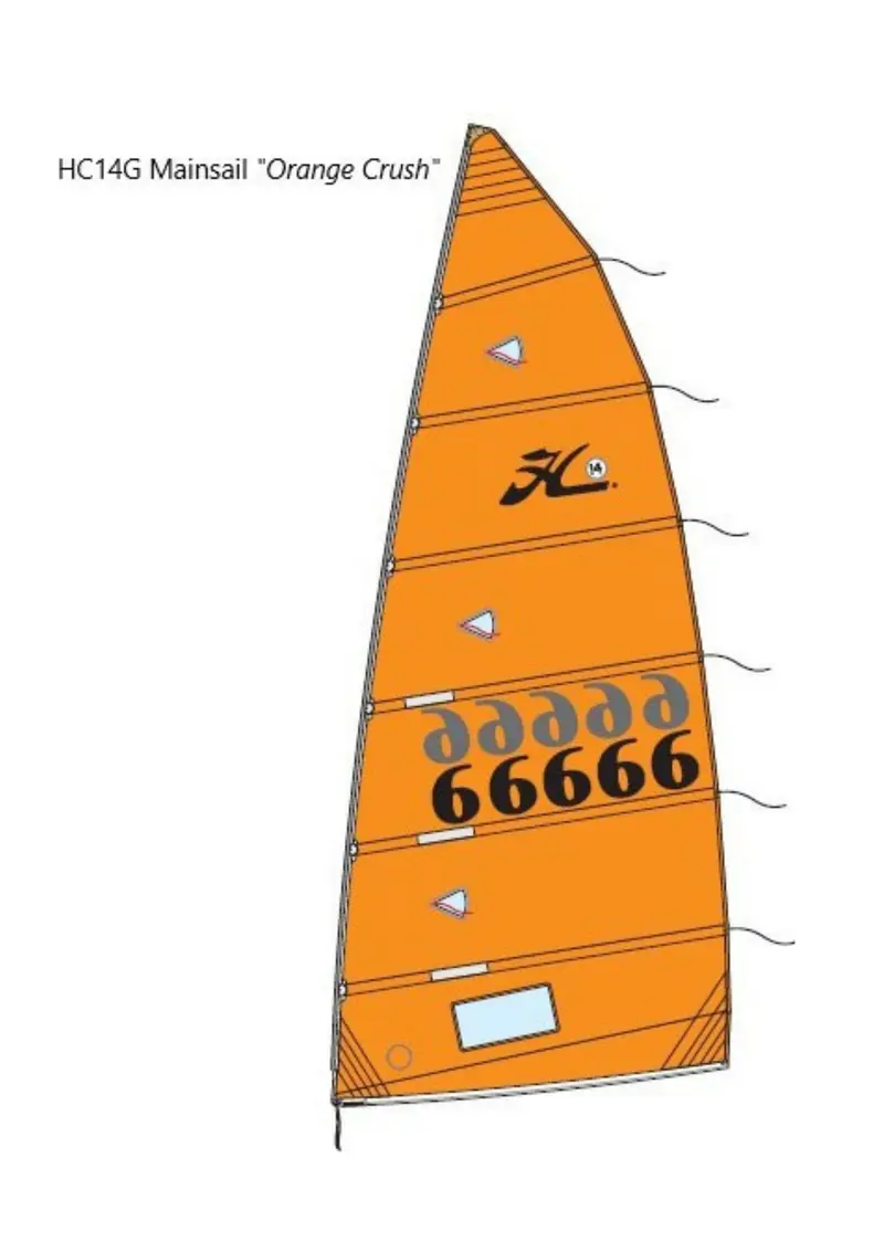 Hobie 14 Global Großsegel ORANGE CRUSH