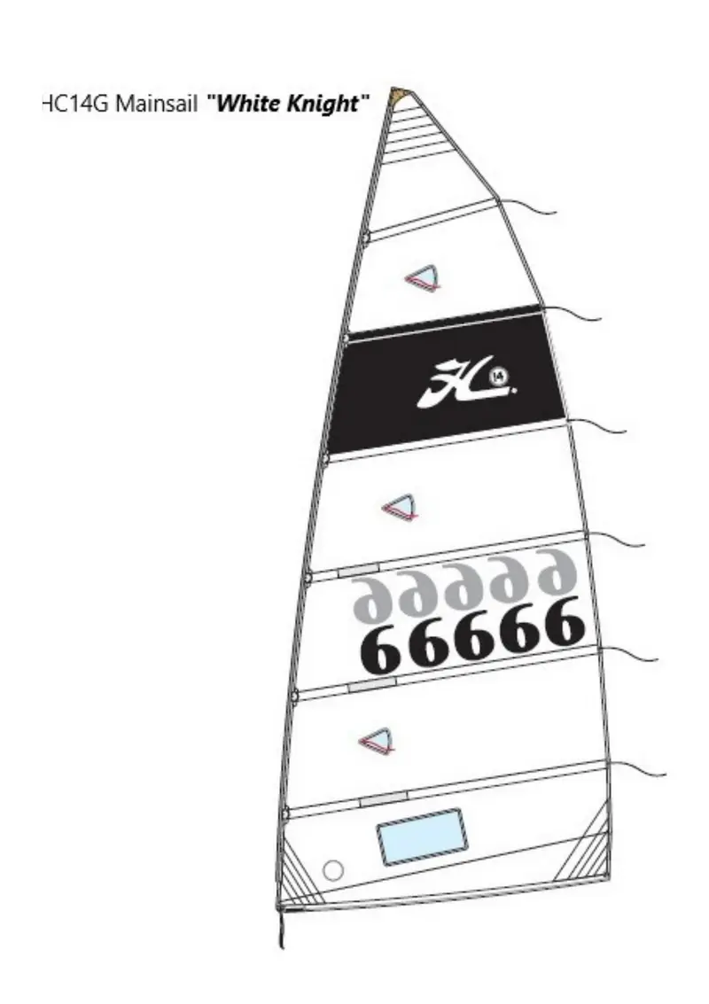 Hobie 14 Global Großsegel WHITE KNIGHT