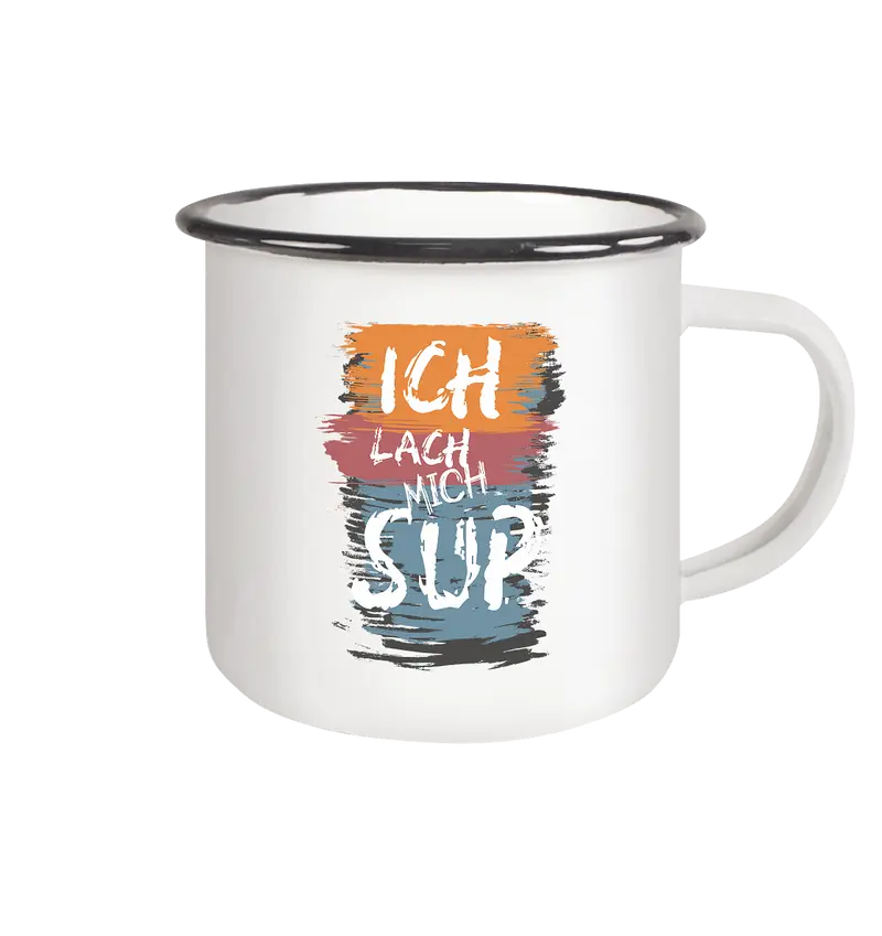 Ich lach mich SUP - Emaille Tasse (Black)
