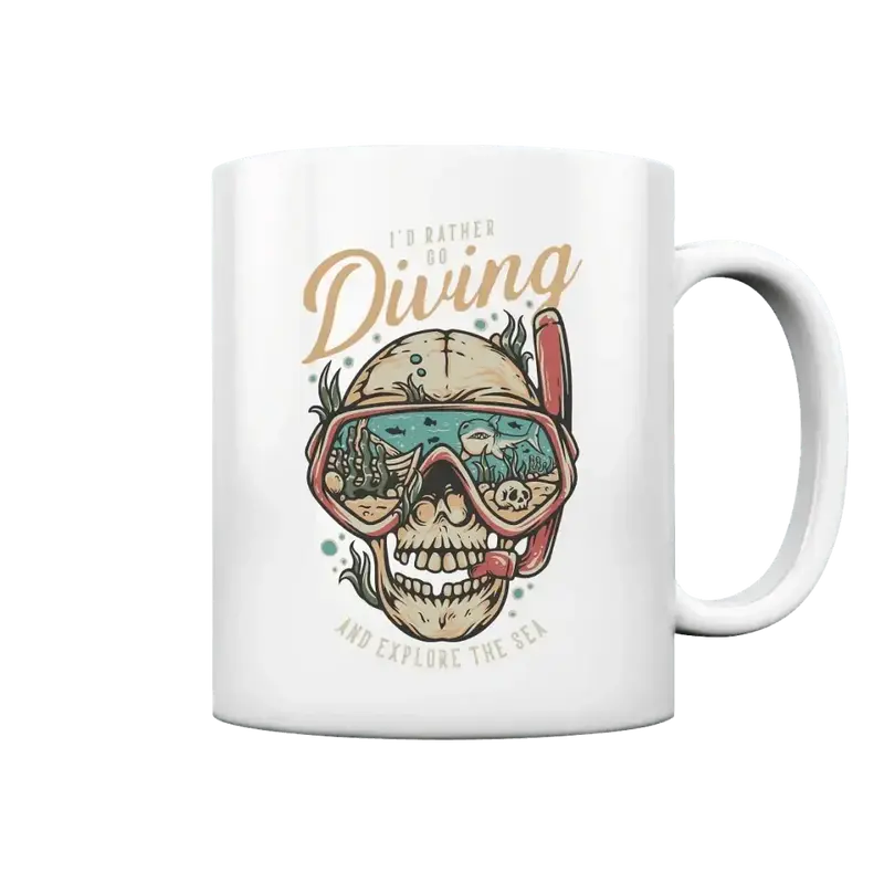 Id rather go diving - Tasse glossy