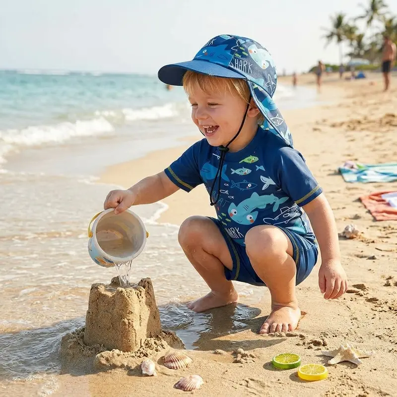 Infant Boys 3-Piece Swimwear Set - Shark & Dolphin Prints