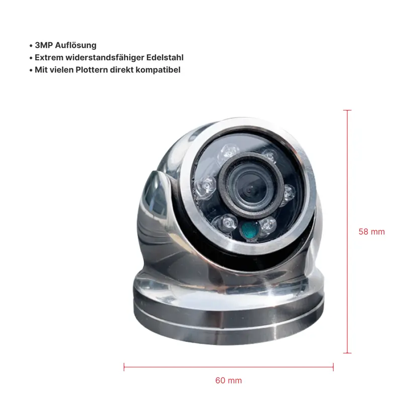 IRIS-S460 Mini-Dome-IP-Kamera aus 316er-Edelstahl
