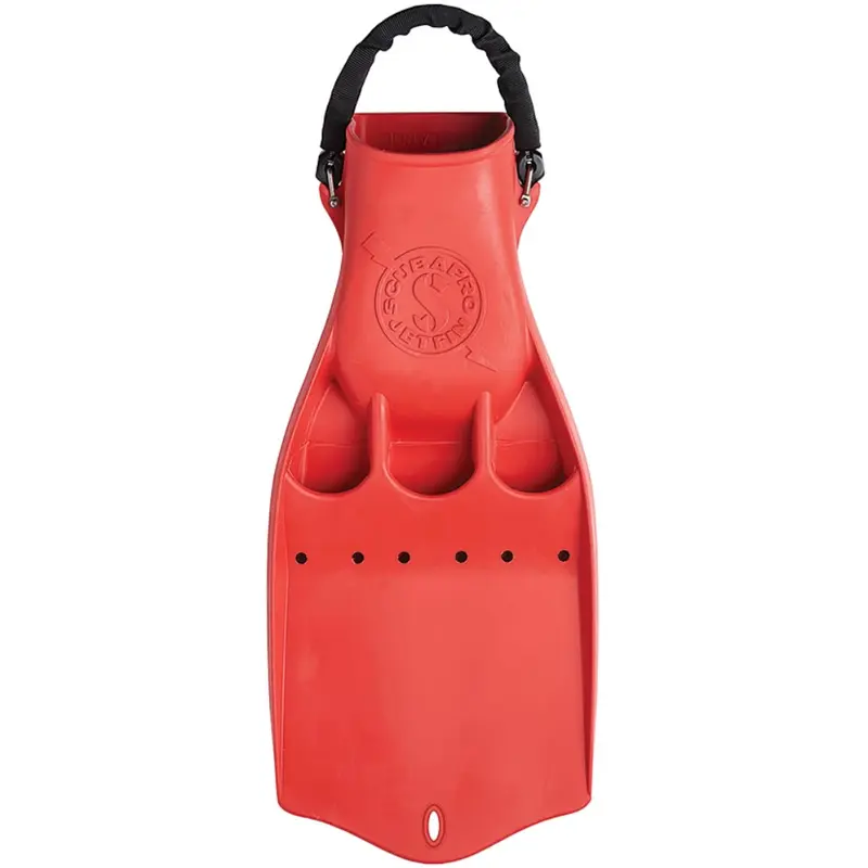 Jet Fin mit Spring Straps, Rot - L