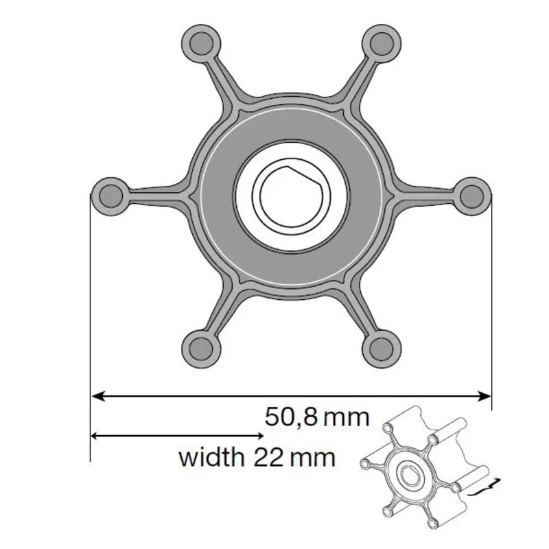 Johnson Impeller für F4 Pumpe, MC97/EPDM