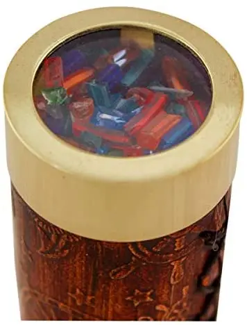 Kaleidoskop Messing mit Lederummantelung 17 cm
