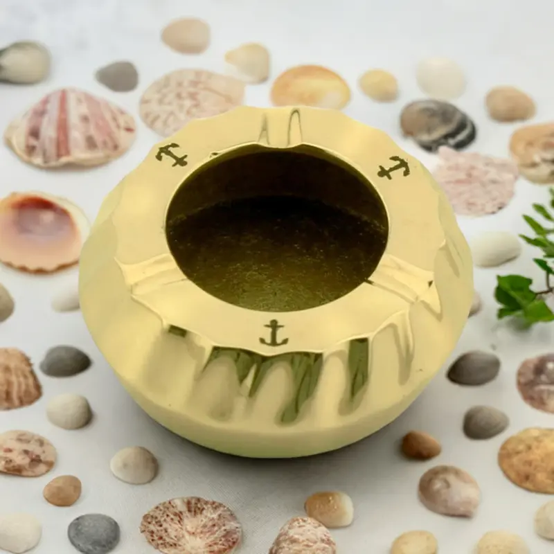 Kleiner maritimer Tischaschenbecher mit Ankermotiv 6,5 cm- Aschenbecher