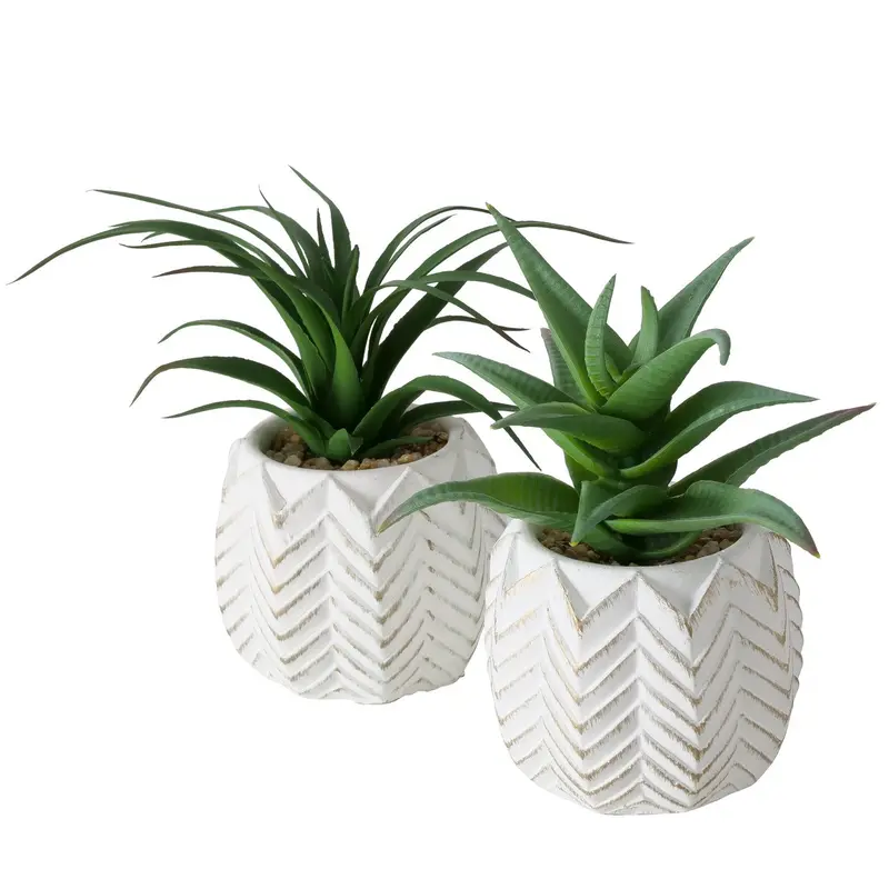 Künstliche Aloe Vera im Topf | 2er-Set