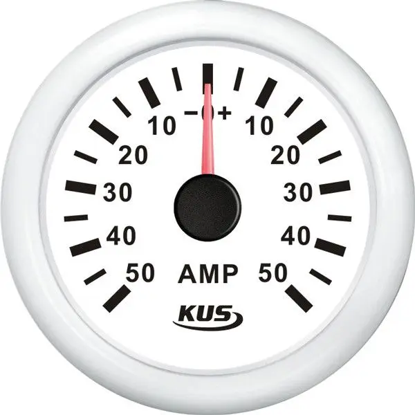 KUS Amperemeter mit Shunt – Stromanzeige 50 A für 12/24-V-Bordnetze