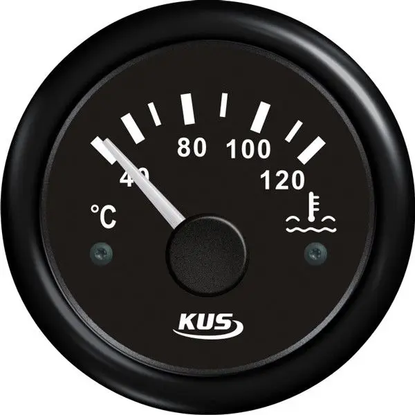 KUS Kühlwassertemperatur-Anzeige 40–120 °C – beleuchtet, IP67, 12/24 V