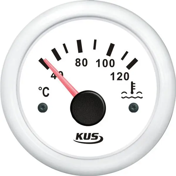 KUS Kühlwassertemperatur-Anzeige 40–120 °C – beleuchtet, IP67, 12/24 V