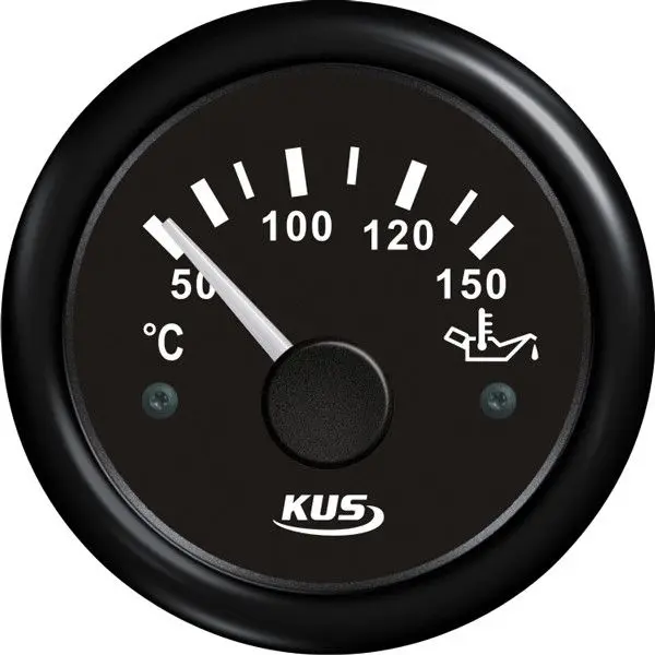 KUS Öltemperatur-Anzeige 40–120 °C – beleuchtet, wasserdicht (IP67), 12/24 V