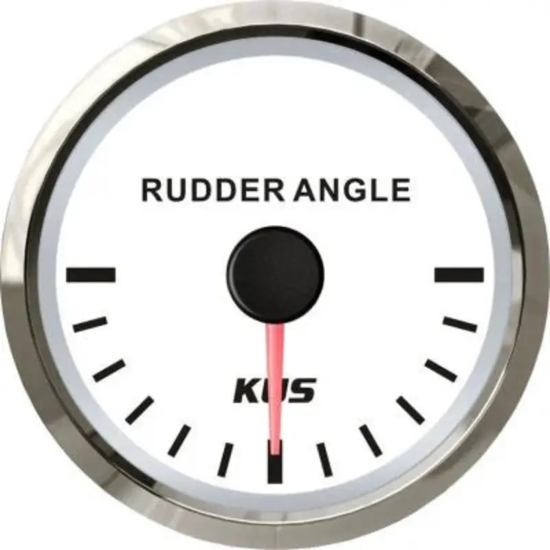 KUS Ruderlageanzeige weiß mit Edelstahllünette