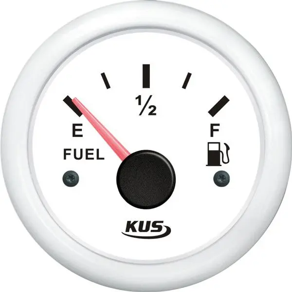 KUS Tankanzeige Treibstoff – beleuchtet, 0–190 Ohm, 12/24 V, weiß