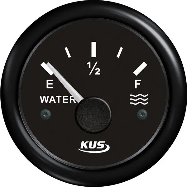 KUS Tankanzeige Wasser – Rundinstrument 0–190 Ohm, 12/24 V