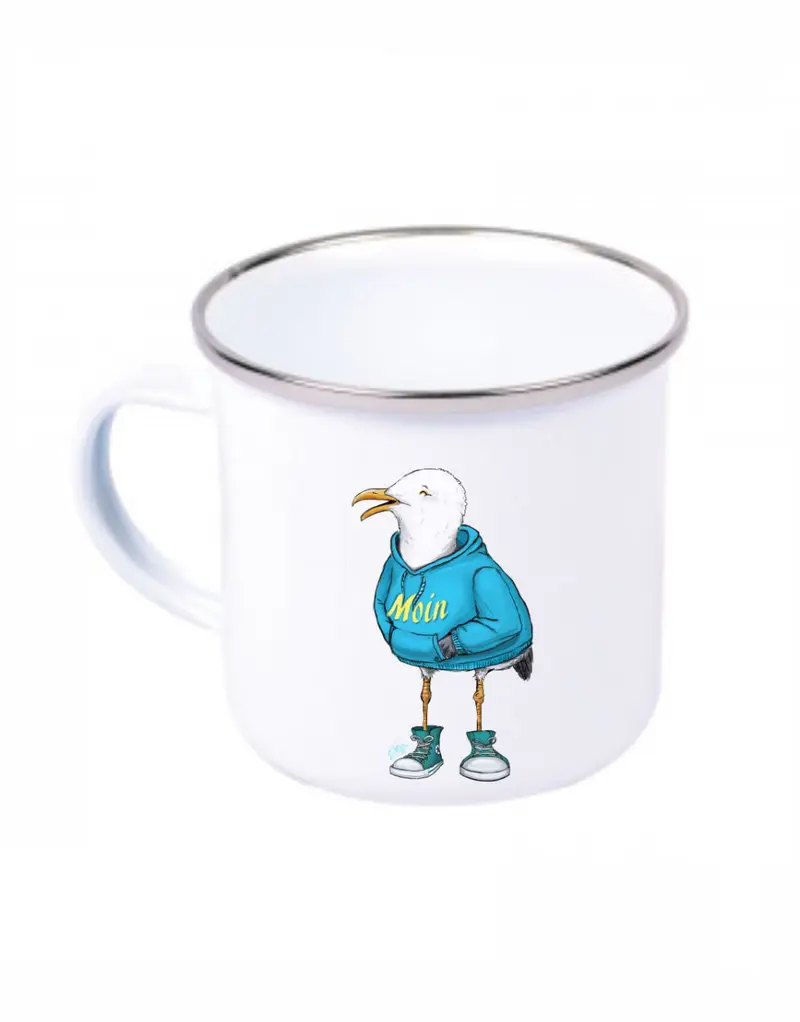 Küstenkalle Moin Hoodie Emaille Becher