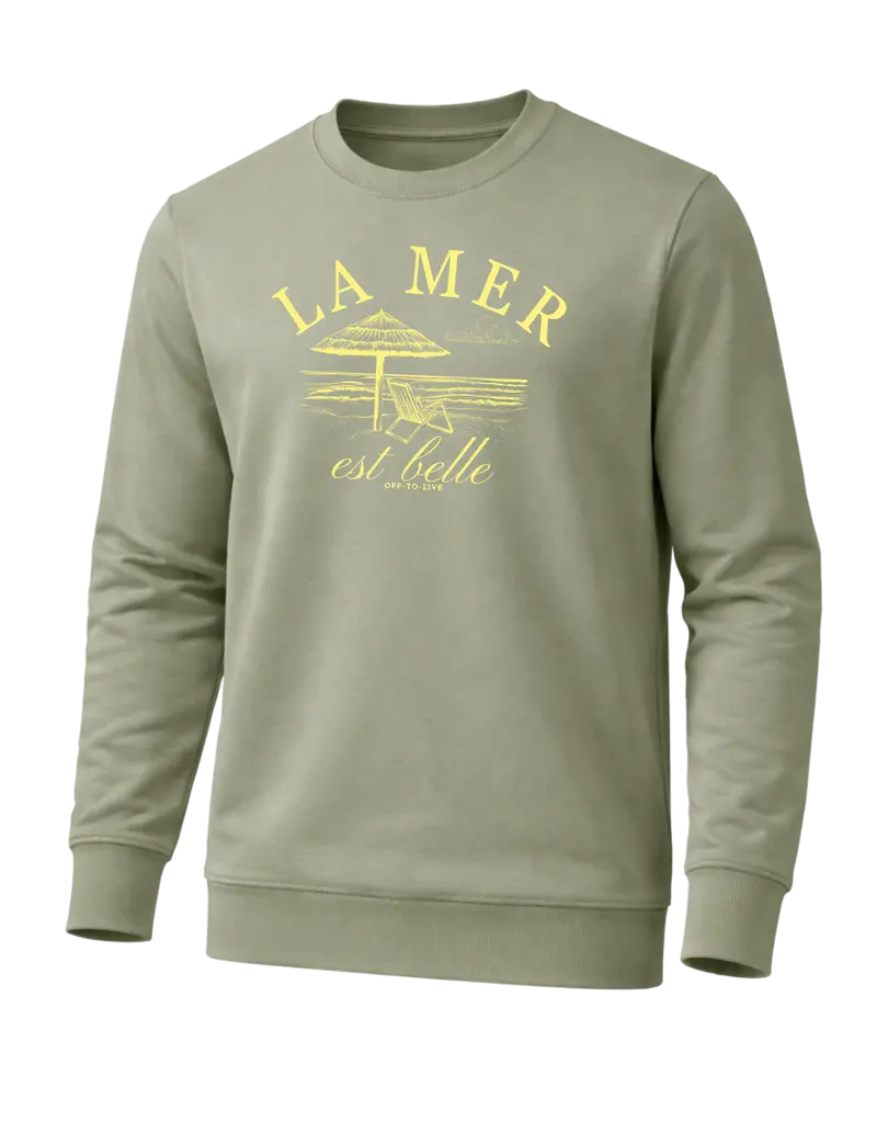 „La Mer est belle“ Sweatshirt – Premium Unisex Pullover | Sommer Vibes & französischer Stil